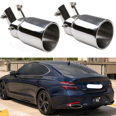 2XExhaust Pipe Tip Rear Tail Muffler Stainless Steel For 2022 Genesis G70 3.3T