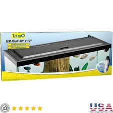 Aquarium LED Hood Energy Efficient Filter Compatible Low Profile Hinged Design