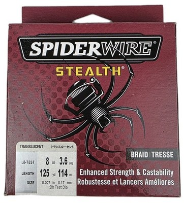SpiderWire Stealth Fishing Line 8 LB 125 Yds  Translucent Braid New Sealed 