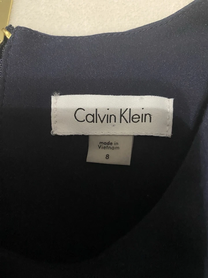 Vestido midi azul medianoche de Calvin Klein para mujer talla 8 Foto 3 de 4
