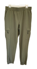 Mondetta Pants Dusty Olive Green Commuter Cargo Jogger Pull-on Women's Large