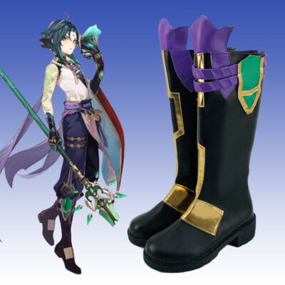Genshin Impact Xiao Boots Shoes Cosplay Costume Boots Halloween Masquerade  Prop