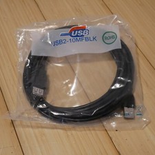 NOS 10 foot USB 2.0 Extension Cable USB2-10MFBLK Black Type A Male to A Female