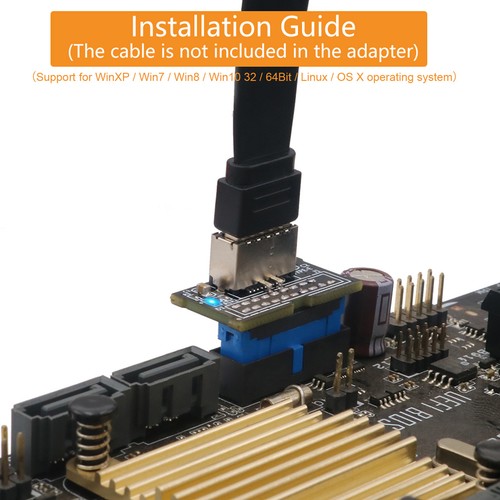 Board Adapter Keya 20Pin Typee Zu 19Pin Usb 3 0 Stecker Verlängerung Front Neu - Zdjęcie 9 z 23