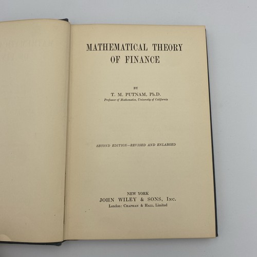 Antique The Mathematical Theory Of Finance by T. M. Putnam 1925 - Picture 4 of 6