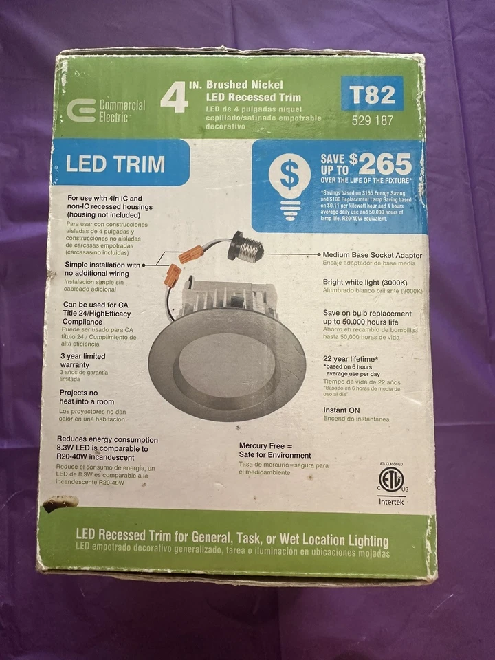 Eléctrico comercial 4 pulgadas Borde empotrado bronce claro o níquel y ajustable Foto 3 de 4