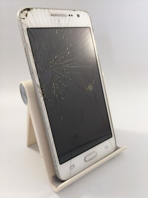 Samsung Galaxy Grand Prime weiß O2 Android Smartphone gesprungen unvollständig