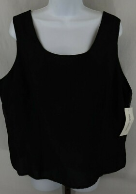 Avani Evening Womens Plus Black Sleeveless Short Top Size 2X