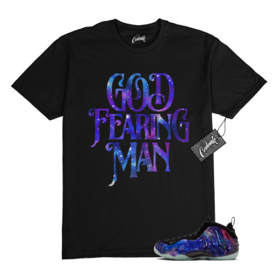 Galaxy Foamposite One Zoom Rookie Obsidian Black Anthracite T Shirt Match GFM