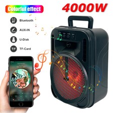 6.5''Portable Bluetooth Party Speaker 4000W Heavy Bass Stereo Sound System w/LED
