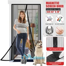 Magnetic Screen Mesh Door Hands Free Net Anti Mosquito Fly Insect Bugs Curtain