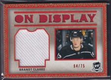 BRANDT CLARKE - 2022 The Cup On Display Jersey Patch Rookie #OD-BC, /75