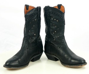 short cowgirl boots black