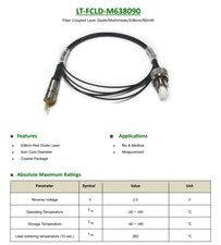 LASER TREE MultiMode Fiber Coupled Laser Diodes 638nm/660nm/685nm/780nm