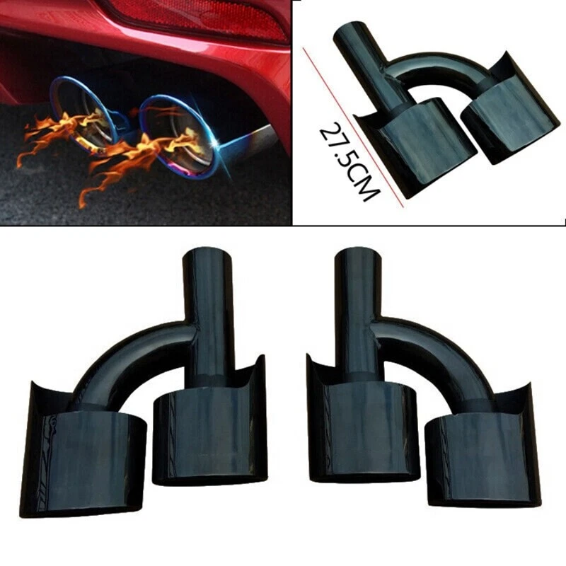 Pair For Mercedes Benz W212 C180 C200 Update C63 Car Exhaust Tips Tail Pipes — 第 3/4 张图片