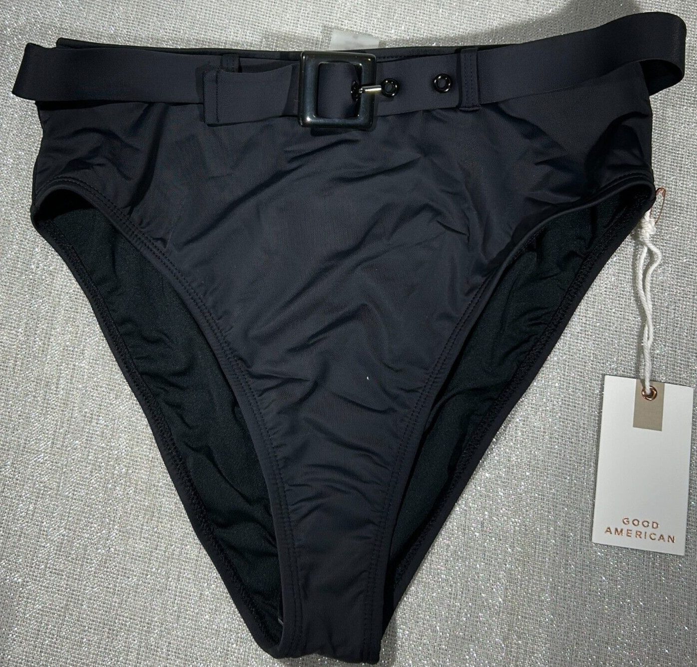 Good American Black Belted Bikini Bottom Womens Size 2
