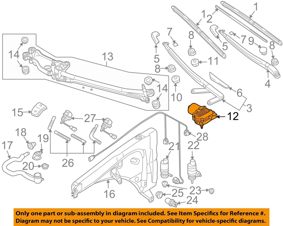 二手挡风玻璃雨刮电机 适合:2004 年 大众途锐 A 级 — 第 3/4 张图片
