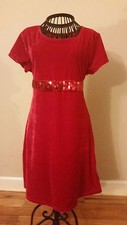 EUC Girls Size S 6/6X George Red Velvet Dress