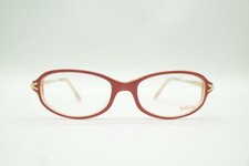Vintage Nigura N2026 Red Gold Oval Glasses Frame Eyeglasses NOS