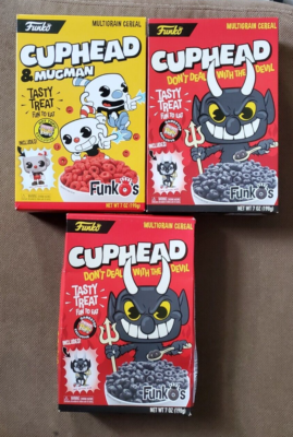 LOT of 3 Funko POP! Cereal CUPHEAD - Devil & Cuphead and Mugman