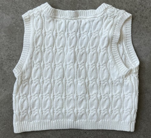 Sincerely Jules Girl Soft Knitted Vest Size Medium (M) US 7/8 White - Picture 5 of 8