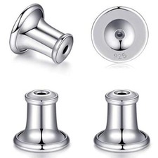 2 Pairs Screw on Earring Backs,925 Sterling Silver Earring Backs for Studs Se...