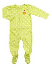 Carters Infant  Toddler Girls Green Dot Cupcake Sleeper Sleep  Play Pajamas