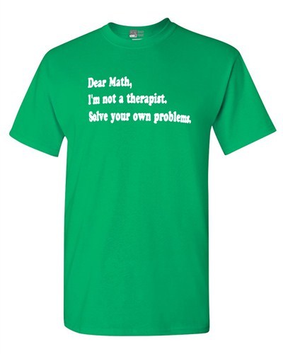 T-shirt Humoristique 'Dear Math Solve Your Own Problems' - Manches Courtes/Longues - Coton - Unisex Adulte - Neuf Sans Étiquettes