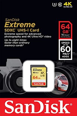Sandisk 64G extreme V10 4K Ultra HD SD card for Panasonic Lumix