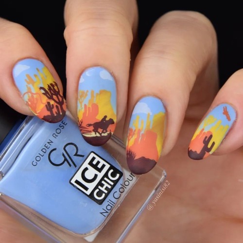Whats Up Nails A024 Backlit Scenery Stamping Plate For Stamped Nail Art Design - 第 9/13 張圖片