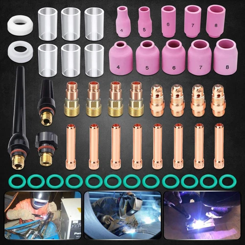 Juego de piezas de repuesto de desgaste máquina soldadora accesorios herramienta 49 piezas kit de antorcha de soldadura TIG - Imagen 1 de 10