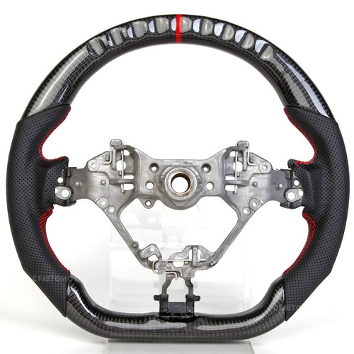 Carbon Fiber Perforated Steering Wheel Fit 2016+ Toyota 86 Subaru BRZ Scion FR-S - Picture 4 of 12