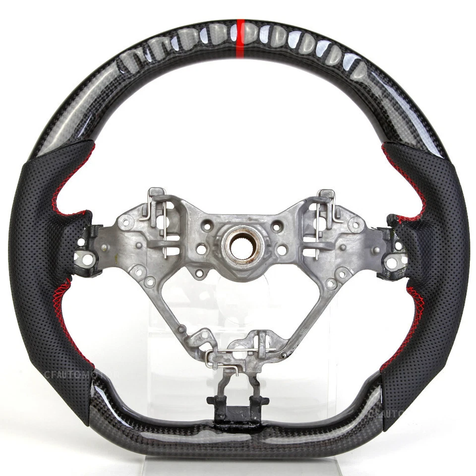 Volante perforado de fibra de carbono apto para Toyota 86 Subaru BRZ Scion FR-S 2016+ Foto 4 de 4