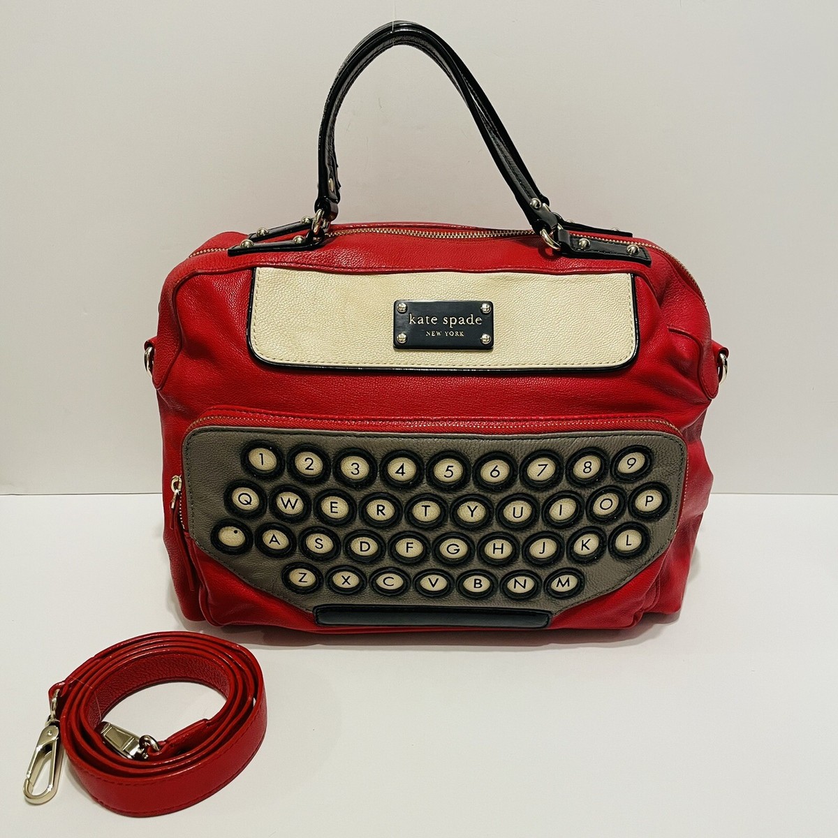 KATE SPADE All Typed Up Clyde Typewriter Bag MINT EUC SUPER RARE 