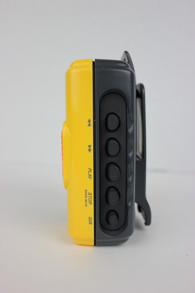 Sony Sports Yellow Walkman AM FM Cassette Player Boxed Headphones