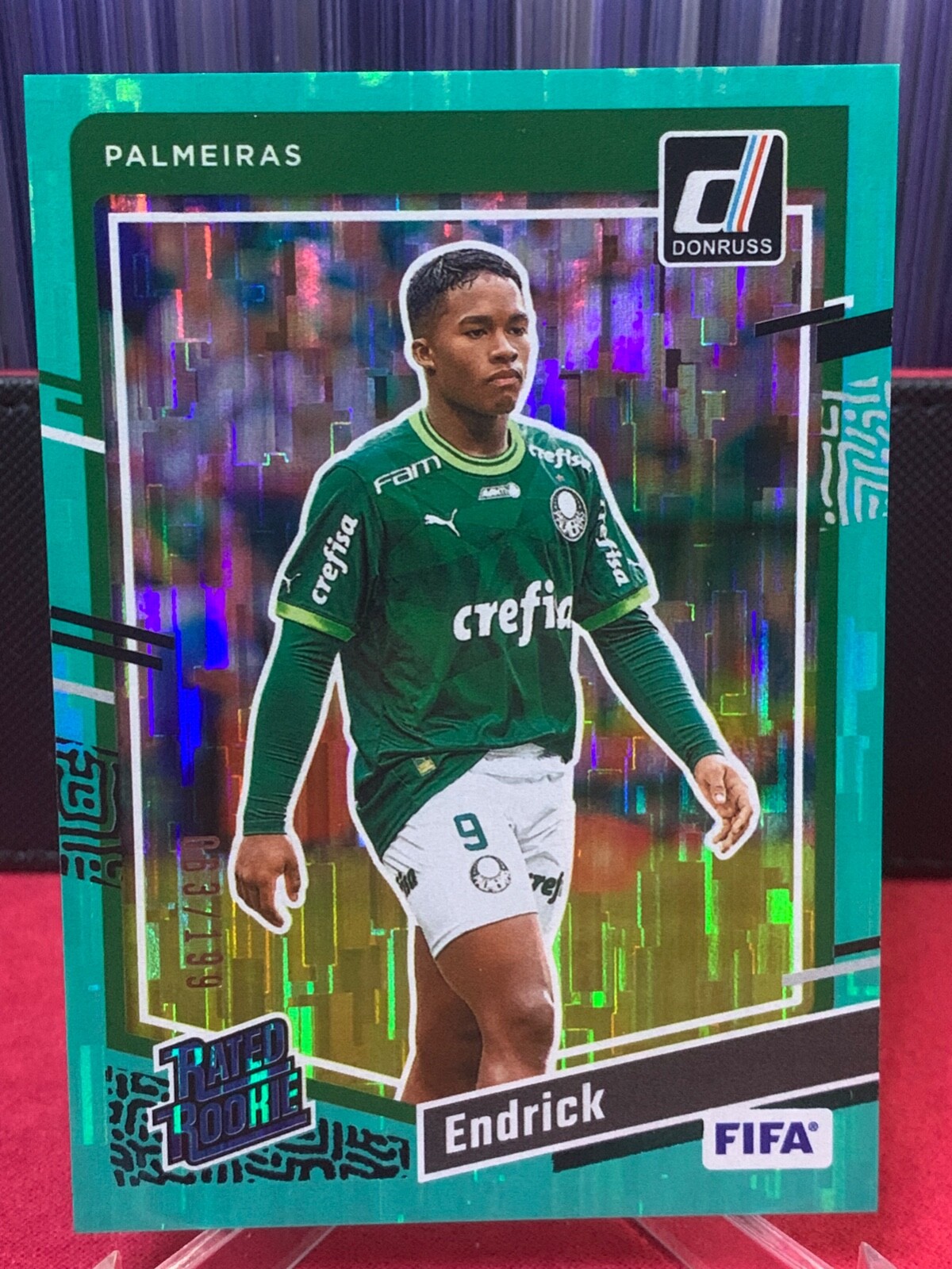 2023-24 Donruss FIFA Endrick Teal Parallel Rated Rookie RC #063/199 Palmeiras