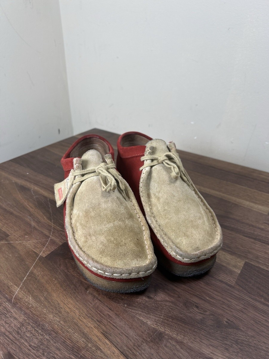Clarks Originals Wallabee Low Supreme Red Suede Brown Gum