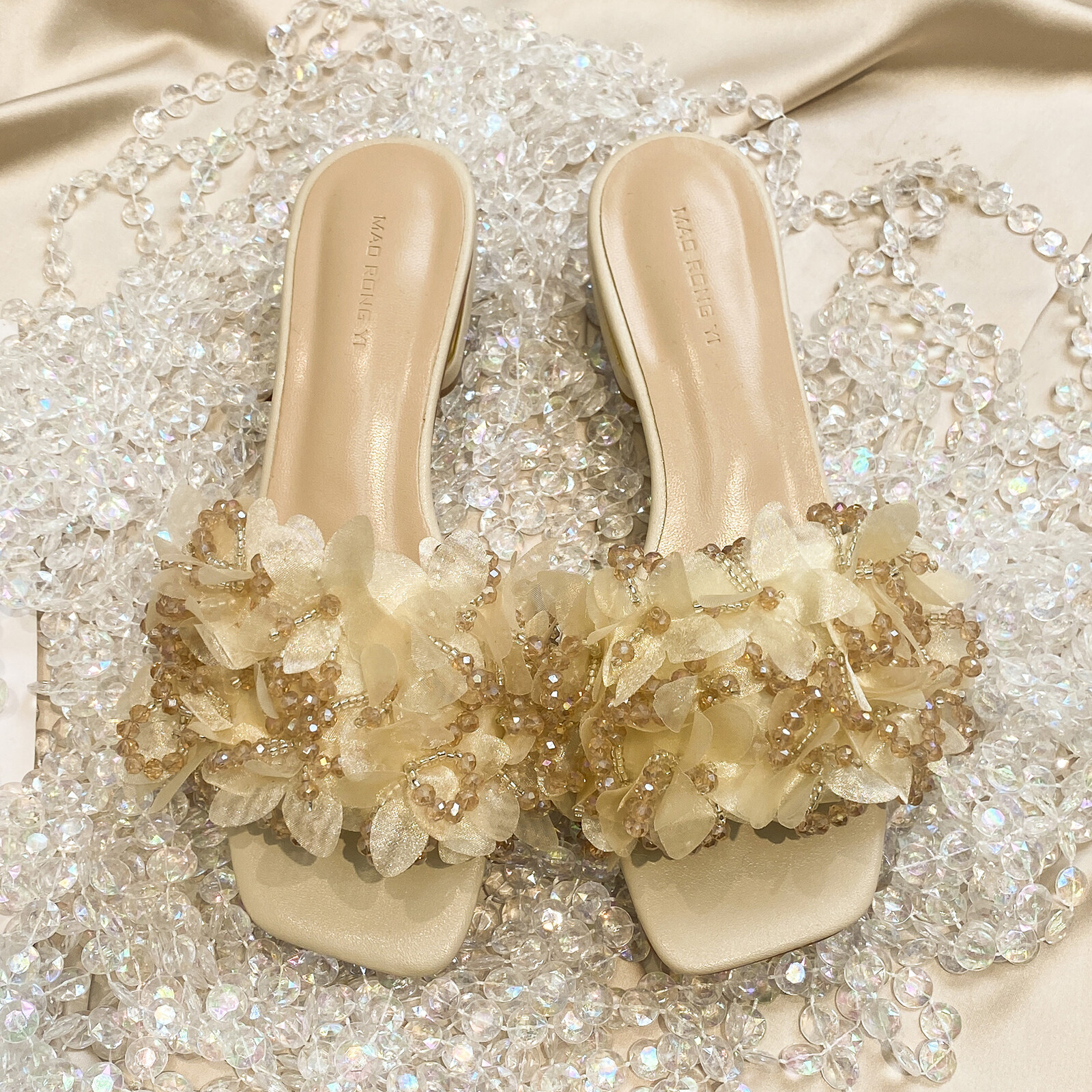 Sandalias planas de verano para mujer de cuero genuino chanclas fiesta puntera abierta pantuflas