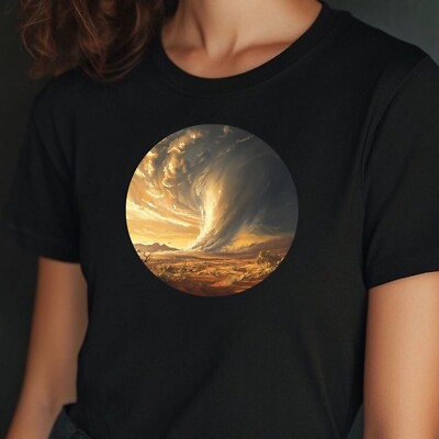 T-Shirt Frauen Tornado Wüstenlandschaft Motiv Baumwolle Größe S bis 3XL