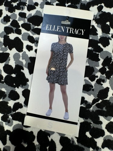 Ellen Tracy Dress Womens XL Midi T-shirt Grey Leopard Short Sleeve Soft New - Picture 2 of 11