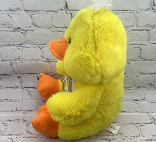 Yellow Duck Easter Plush Stuffed Animal with Bow 12 inch - Picture 8 of 13