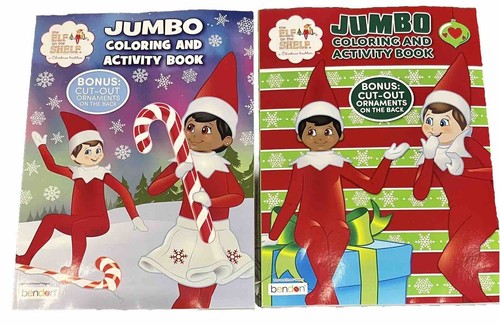 Lot Of 2 ELF ON THE SHELF Jumbo Christmas Coloring And Activity Books ...