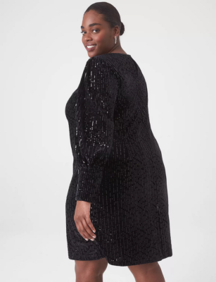 lane bryant black sequin dress Gia Openwork Long Knit Dress  Heavy Hues Label