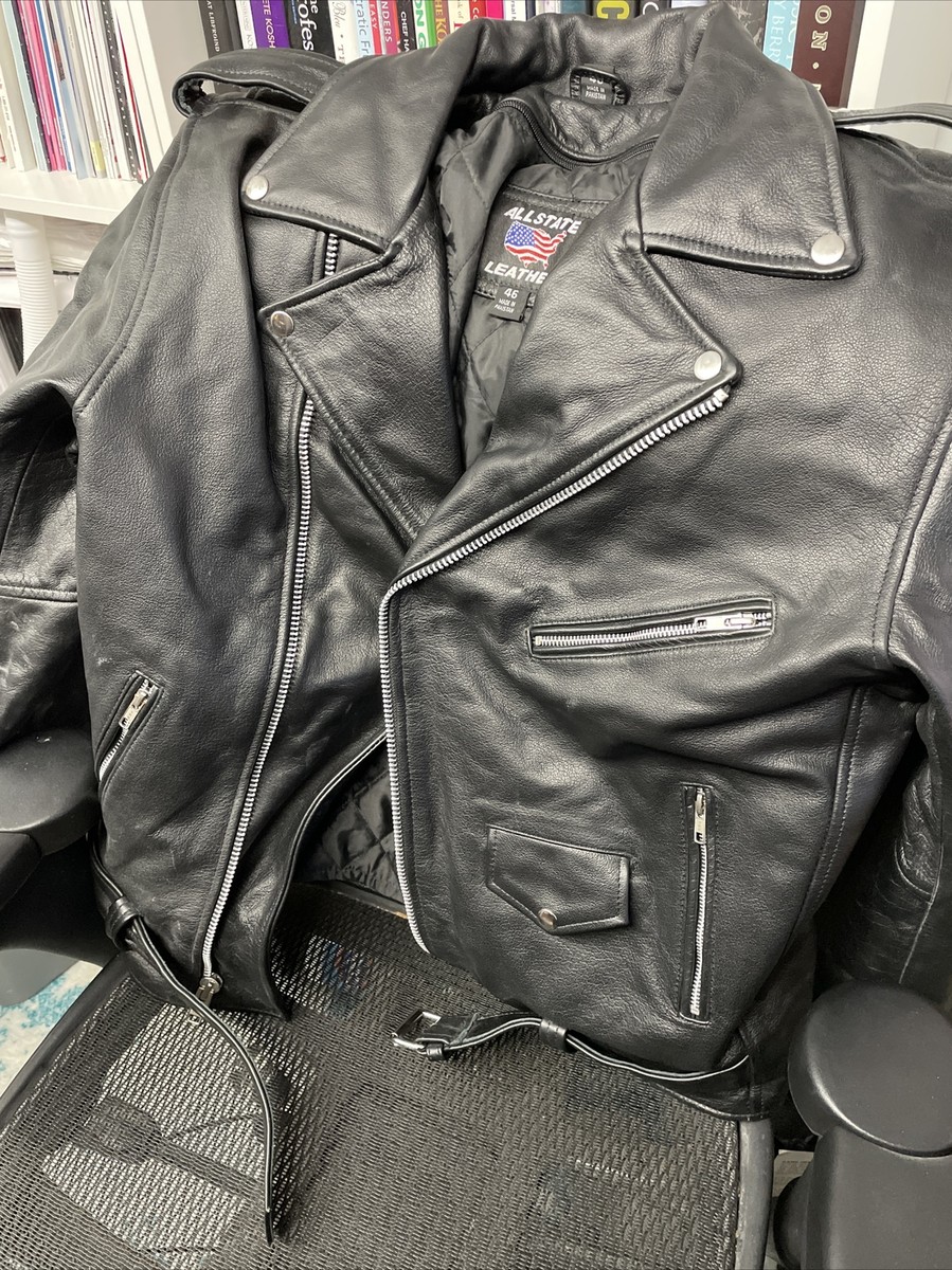 Allstate Leather Jacket Size 46 | eBay