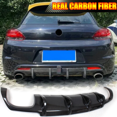 REAL CARBON Rear Bumper Diffuser Lip BODYKIT Fit for VW Scirocco R R20 2009-2014