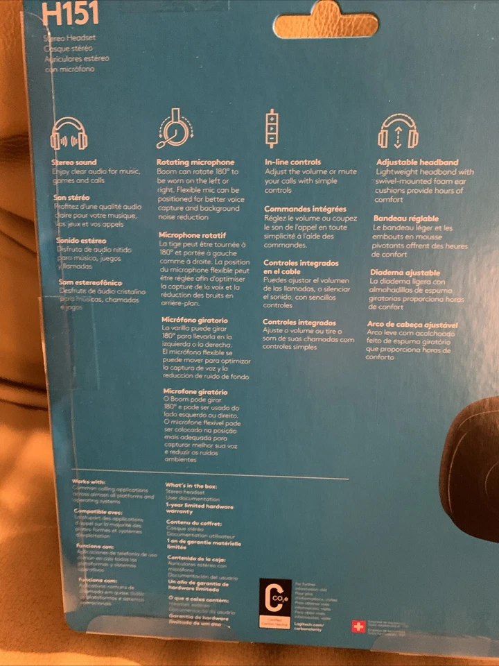 Logitech H151 Stereo Multi Device Headset with In Line Controls - Image 4 of 4