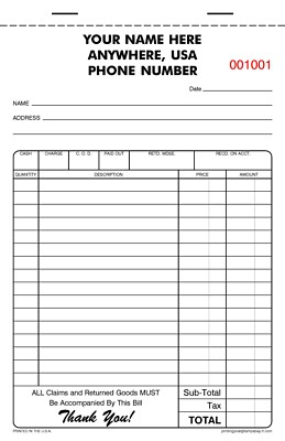 10) NUMBERED Receipt Invoice Sales BOOKS 50 2-part sets per