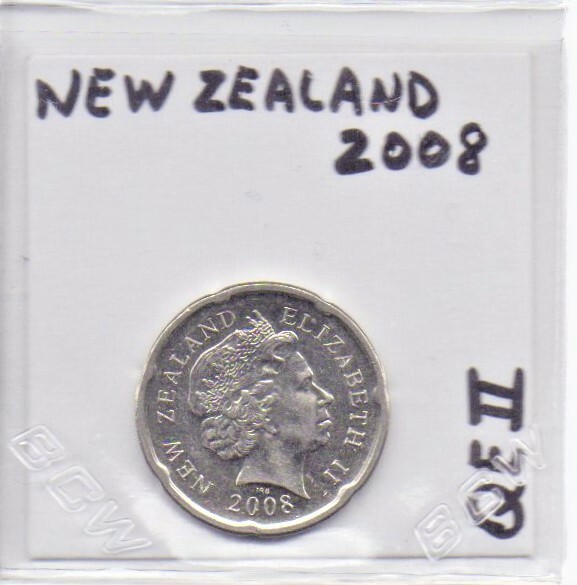 New Zealand 20 Cent Coin UNC 2008 Queen Elizabeth II As Pictured