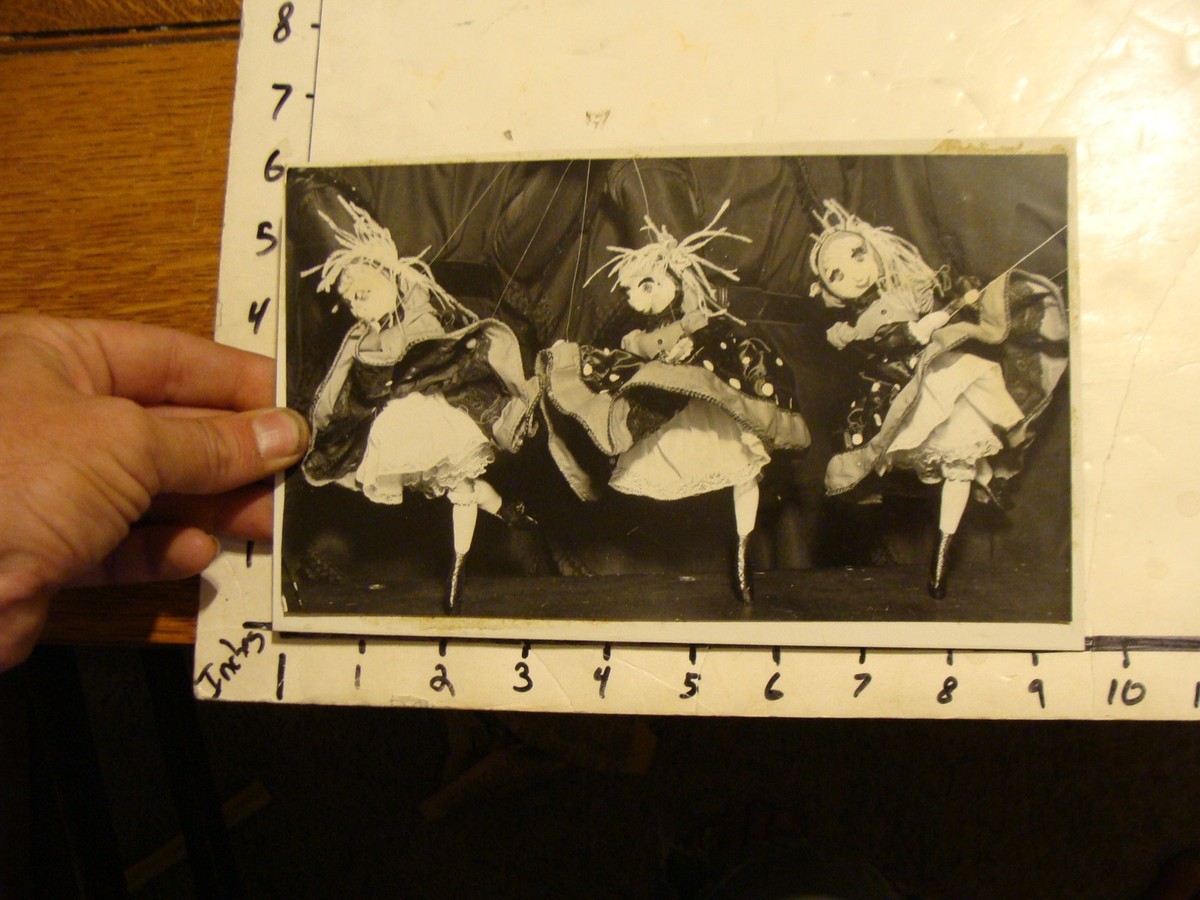 1950代Marionette Theaterテント下2人のピエロが劇場ダンス Vintage MARIONETTE & PUPPET Photo: 3 CAN-CAN DANCER MARIONETTES | eBay