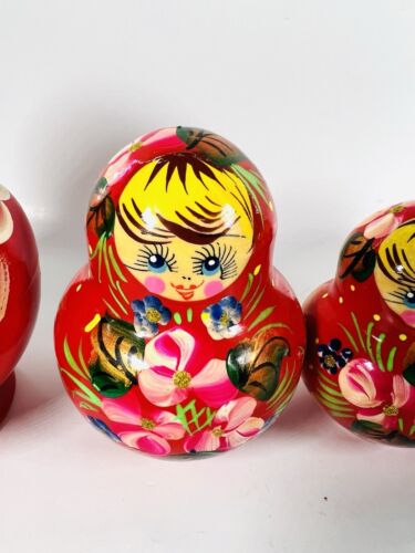 Russian Vtg. Matryoshka Nesting Dolls Hand Painted 8 Piece Set Family Babushka - Picture 3 of 14